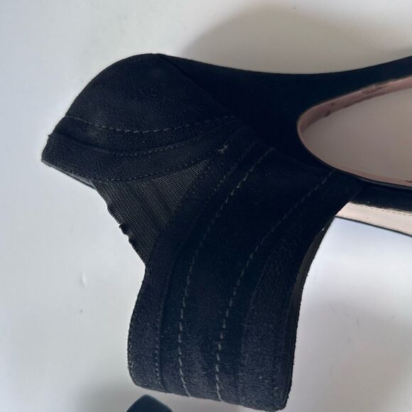 Prada Black Suede High Heel Peep Toe Bootie Style Sandals Size 38 - Picture 11 of 14